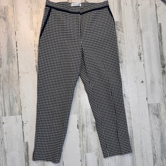 MaxMara Black and White Houndstooth Cotton Trouser Size 6 - Picture 2 of 9